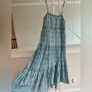 Max studio Floral Blue Midi Dress